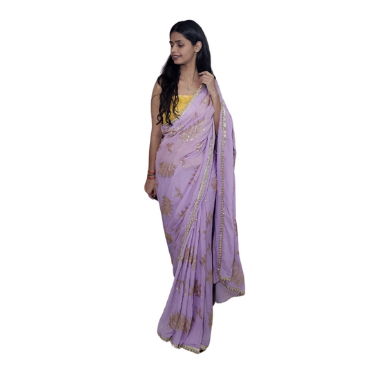 Lavender Embellished saree